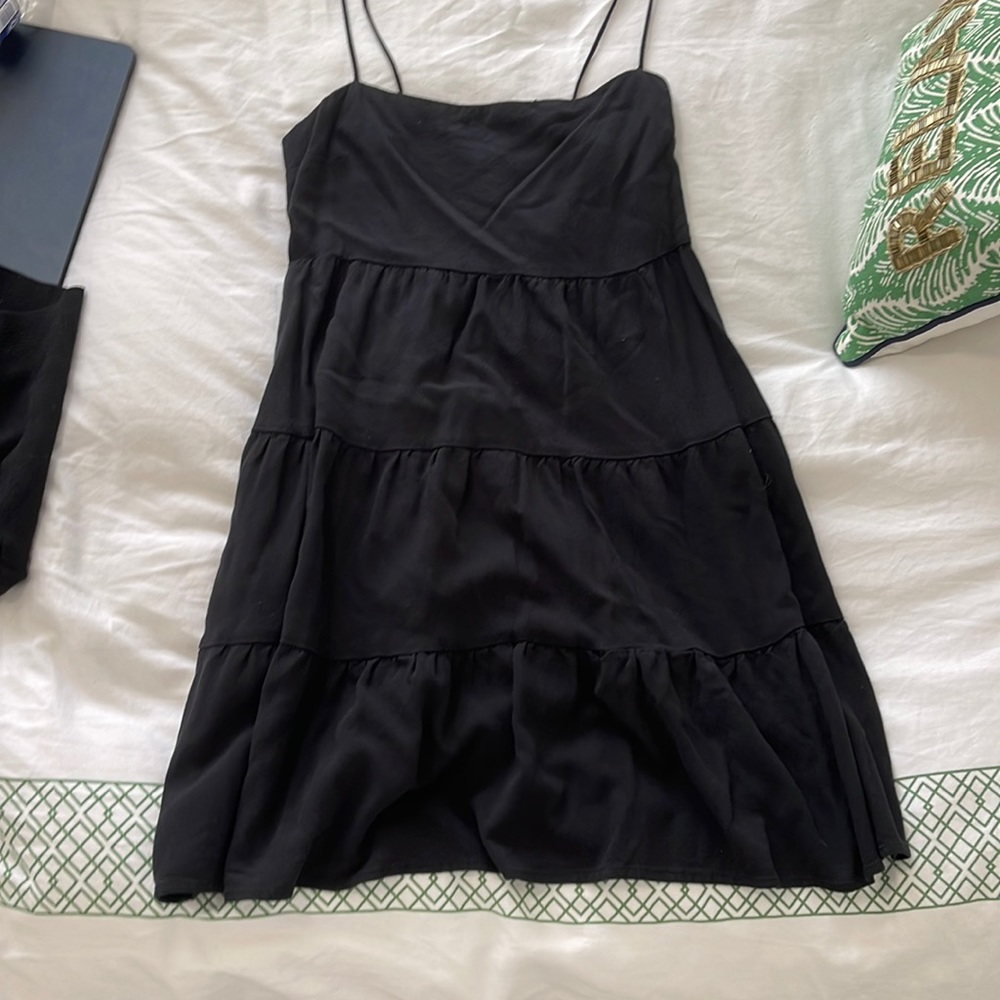 abercrombie black tiered dress